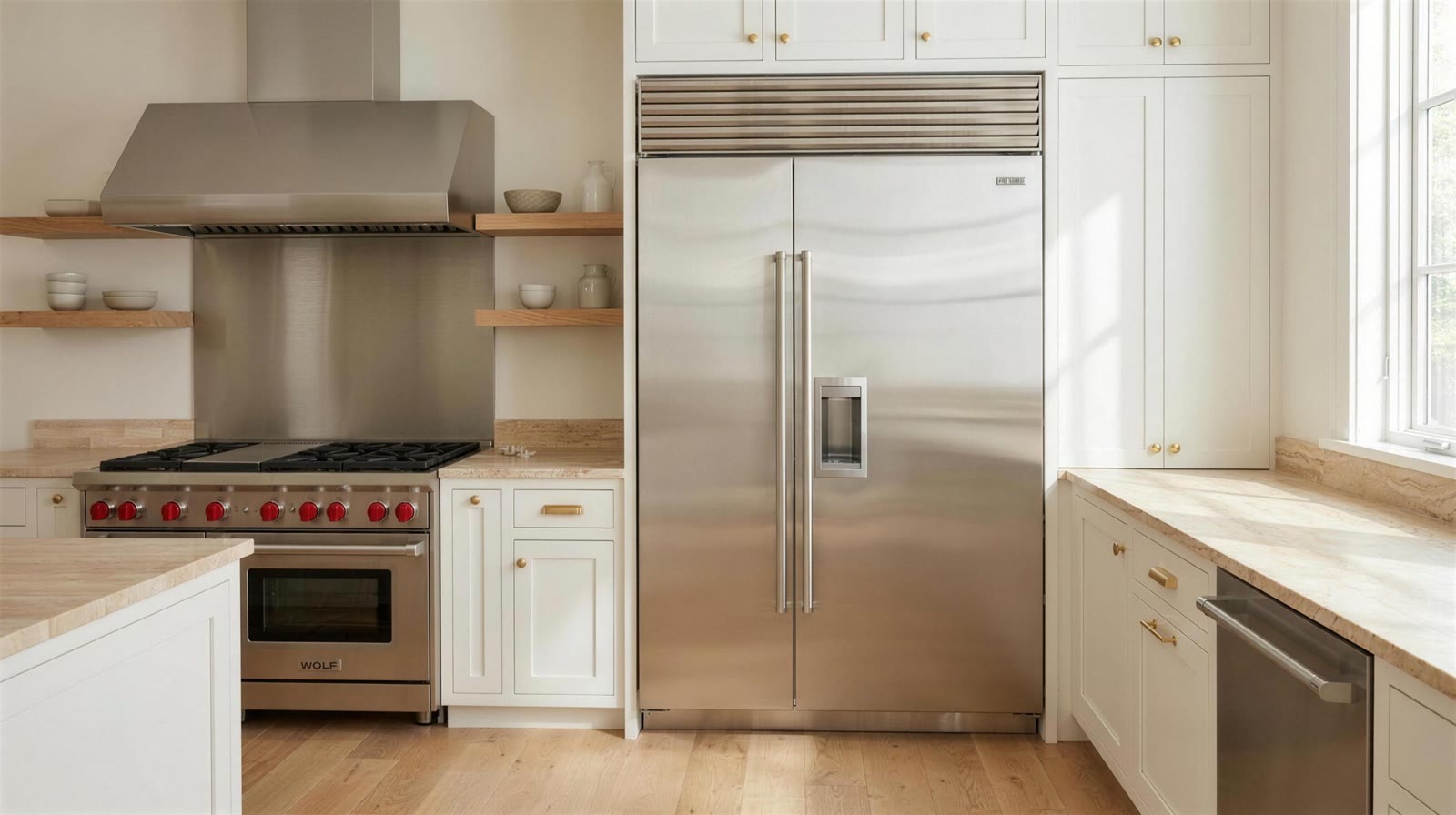 A professional range in a luxury kitchen